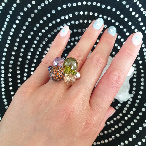 🐠⚡NWOT Crystal Grape Cluster Cocktail Ring⚡ - Picture 12 of 12